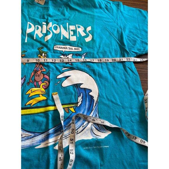 Duck Head No Prisoners vintage 1994 blue short sleeved tee shirt NWT size Large - Picture 5 of 9